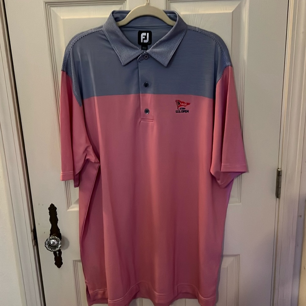 Footjoy striped polo. Blue & Red in color